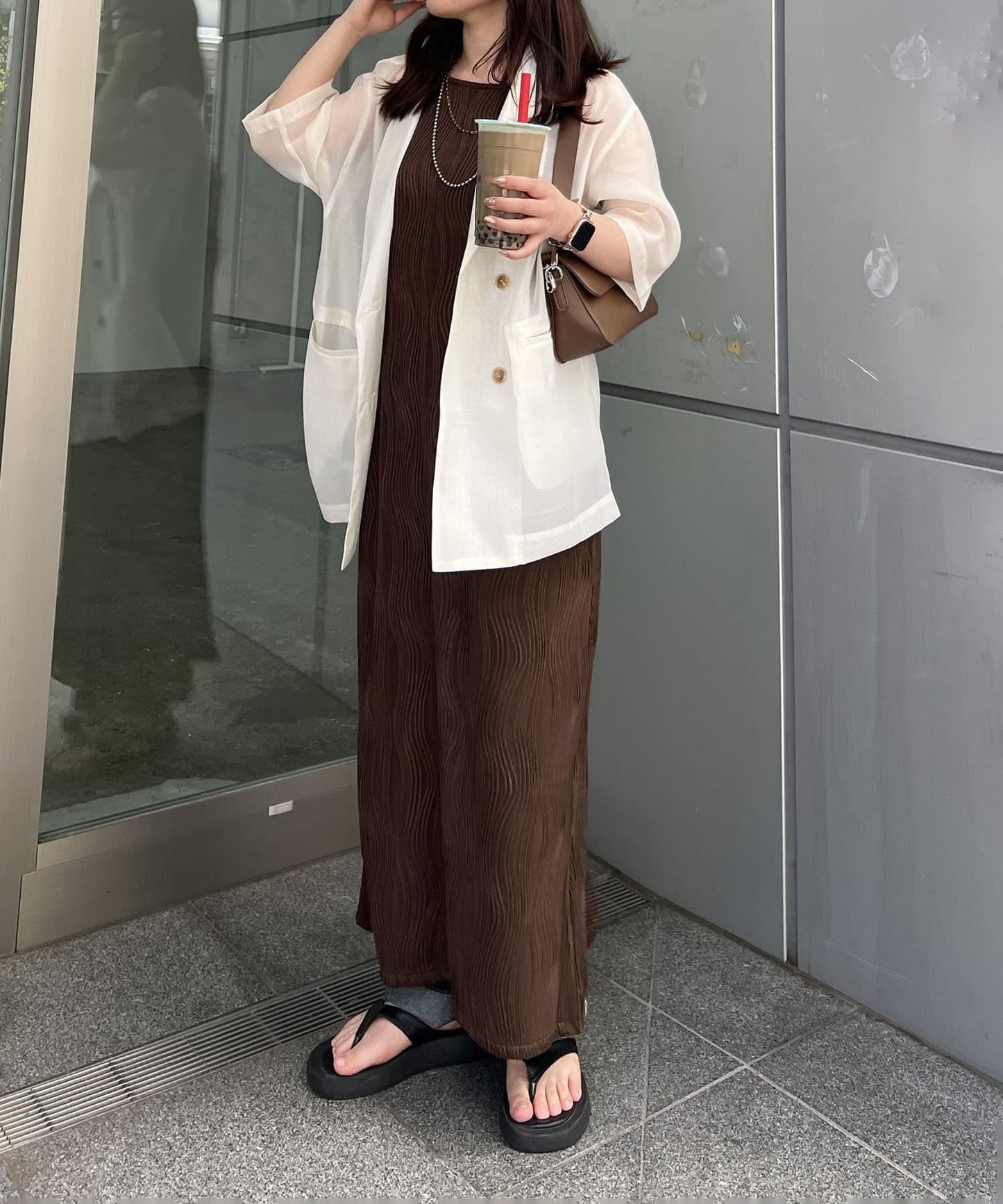 透明長款夾克