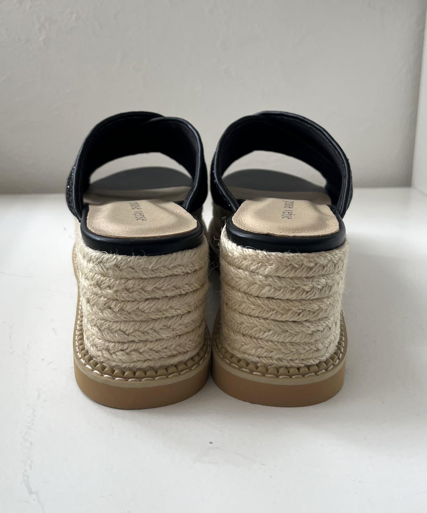 粗麻繩厚底閃粉涼鞋