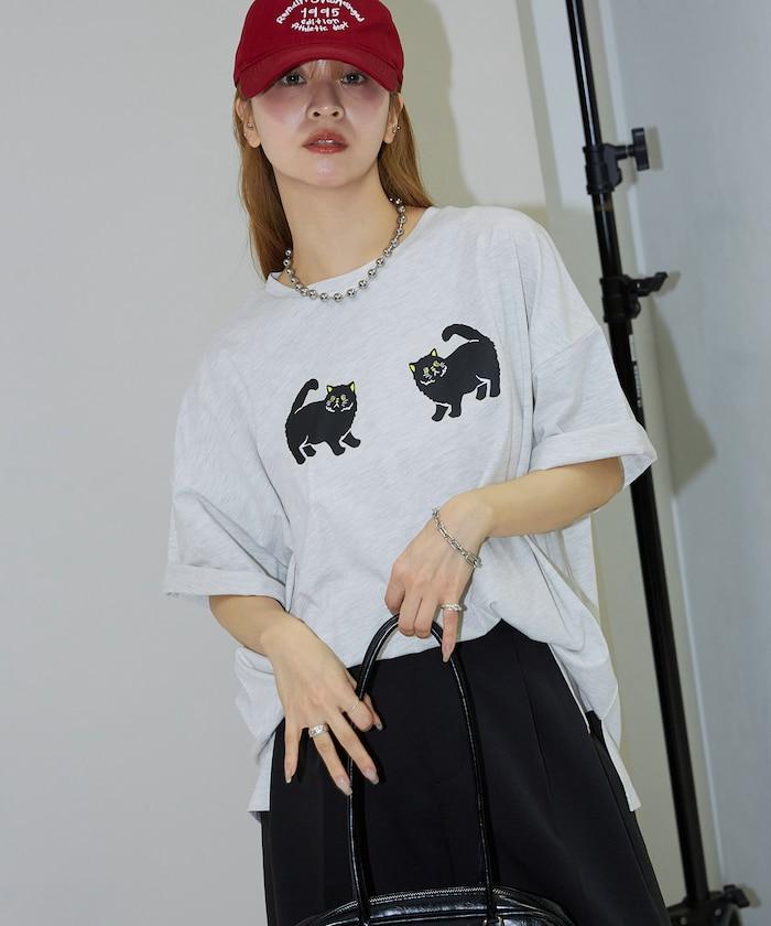 twins cat/雙子貓 印花T恤
