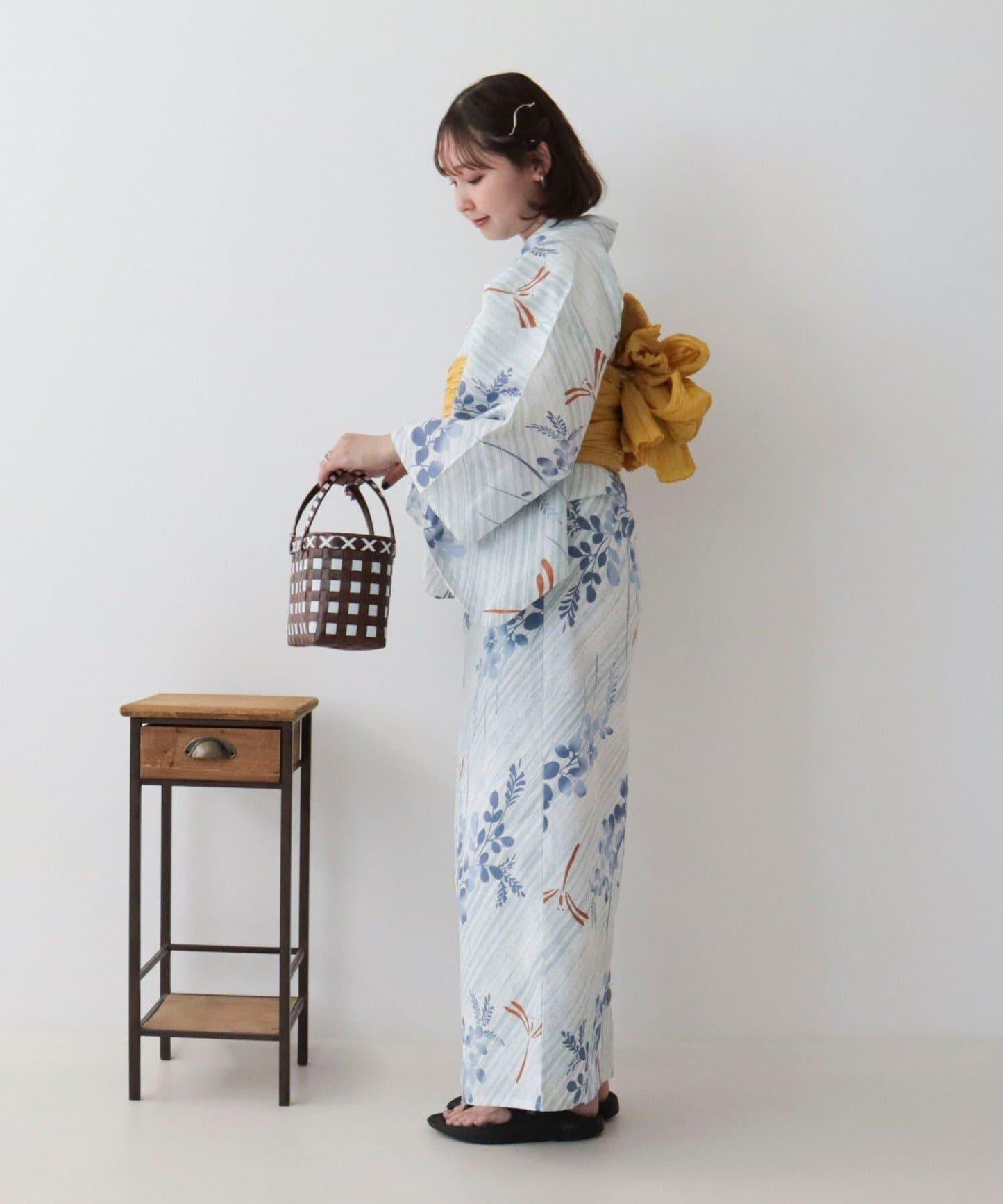 【限定/全3色】花紋浴衣2件套