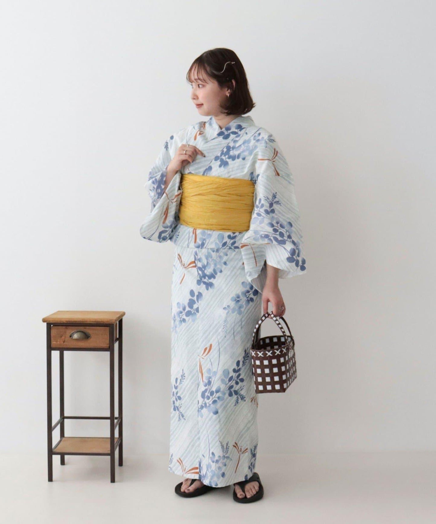 【限定/全3色】花紋浴衣2件套