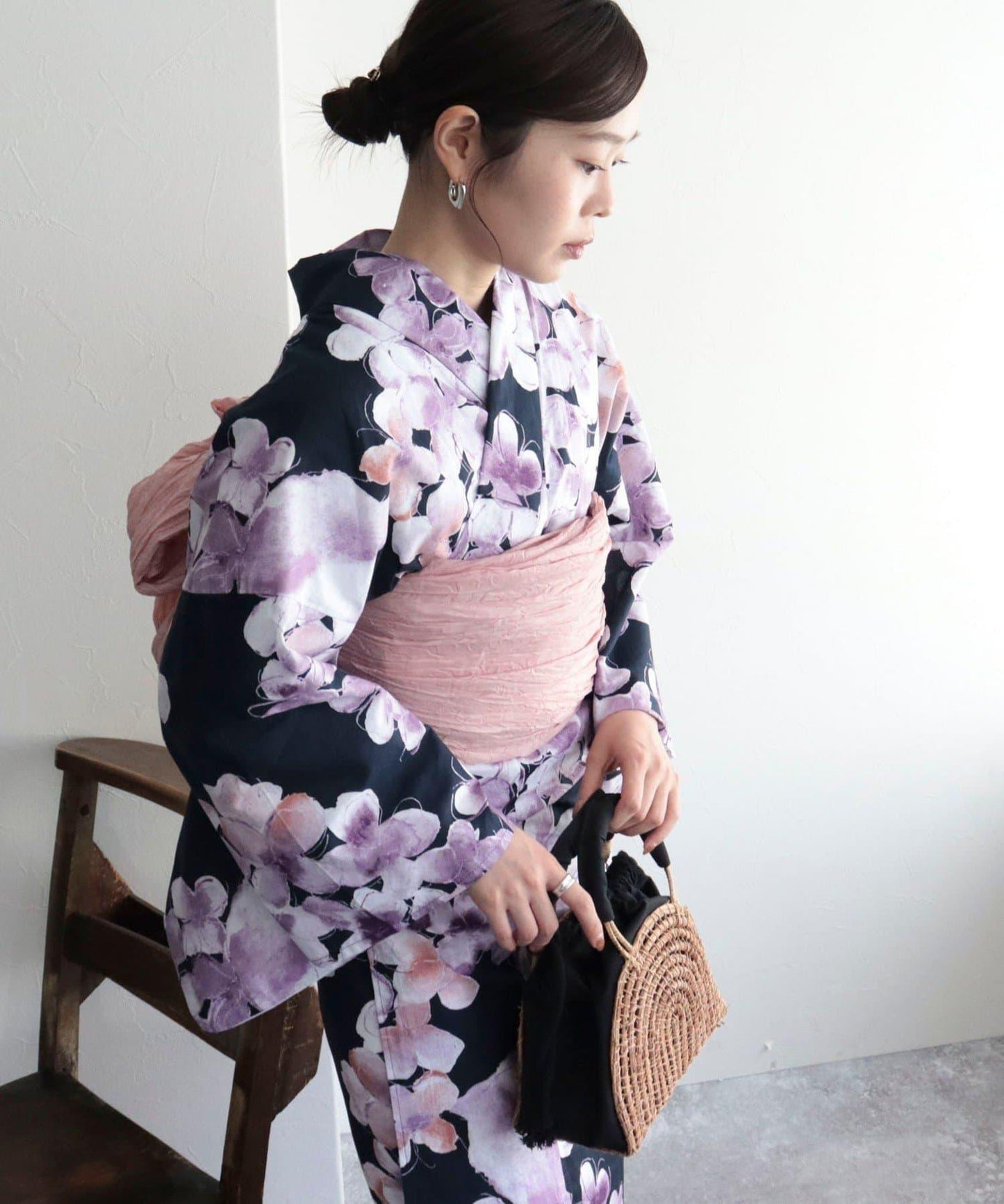 【限定/全3色】花紋浴衣2件套