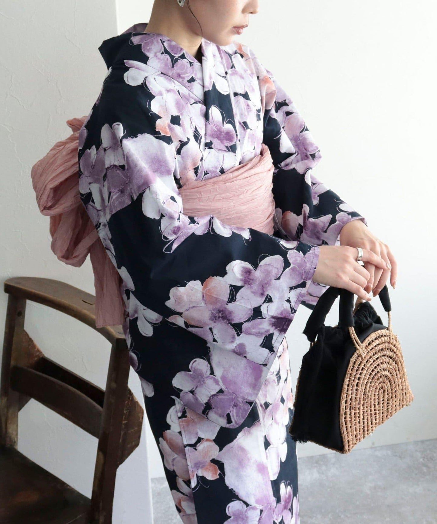 【限定/全3色】花紋浴衣2件套