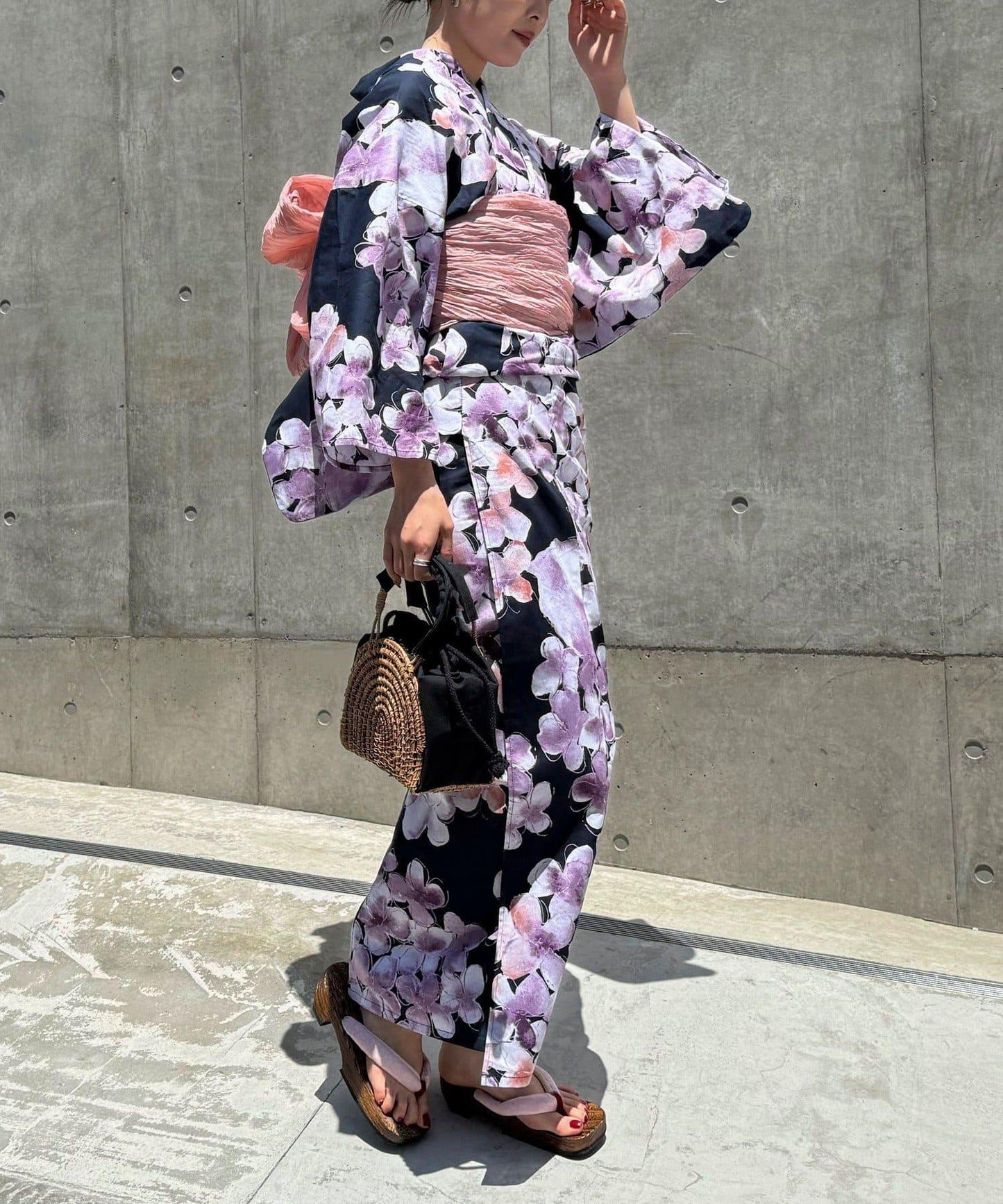 【限定/全3色】花紋浴衣2件套