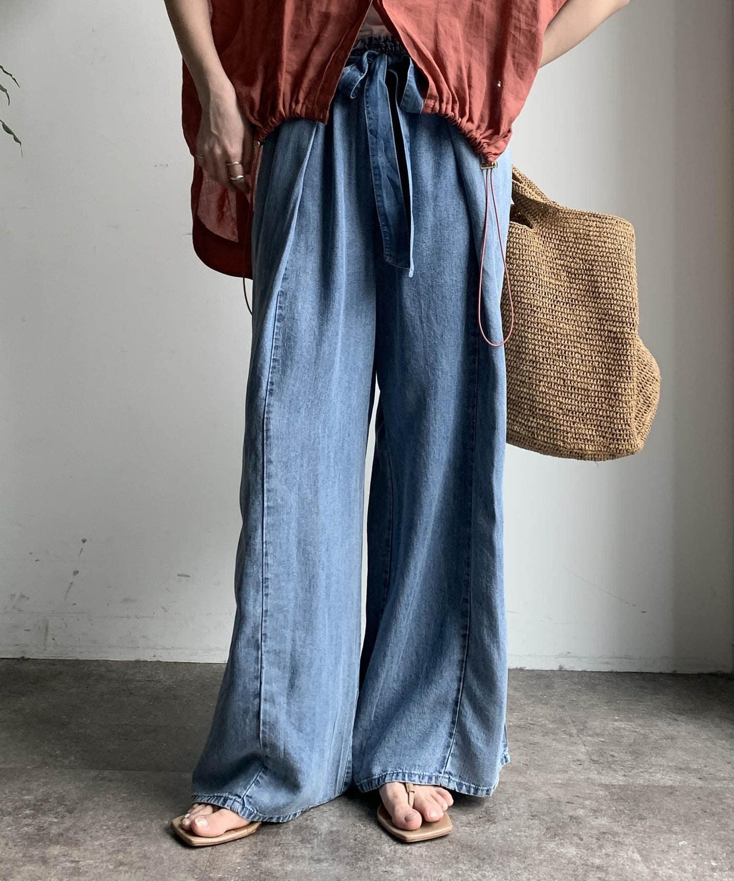 【限定】萊卡絲牛仔休閒褲