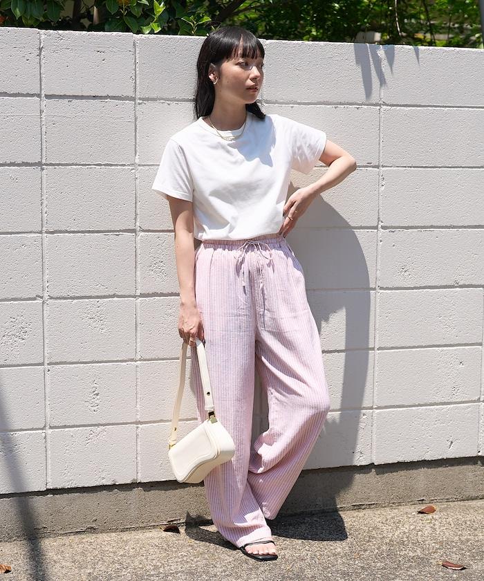 亞麻混紡 寬鬆 休閒褲<可搭配套裝>
