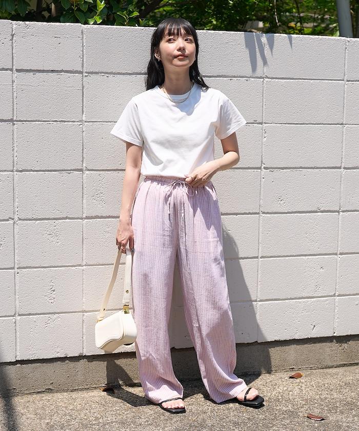 亞麻混紡 寬鬆 休閒褲<可搭配套裝>