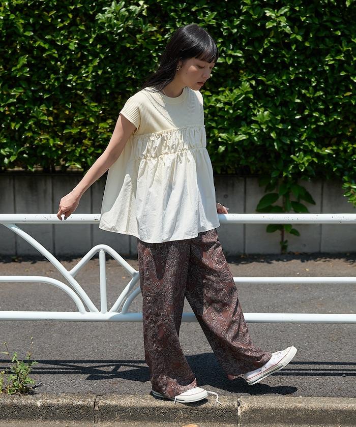 paisley印花休閒褲