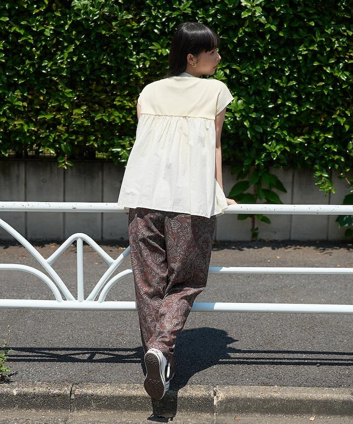 paisley印花休閒褲