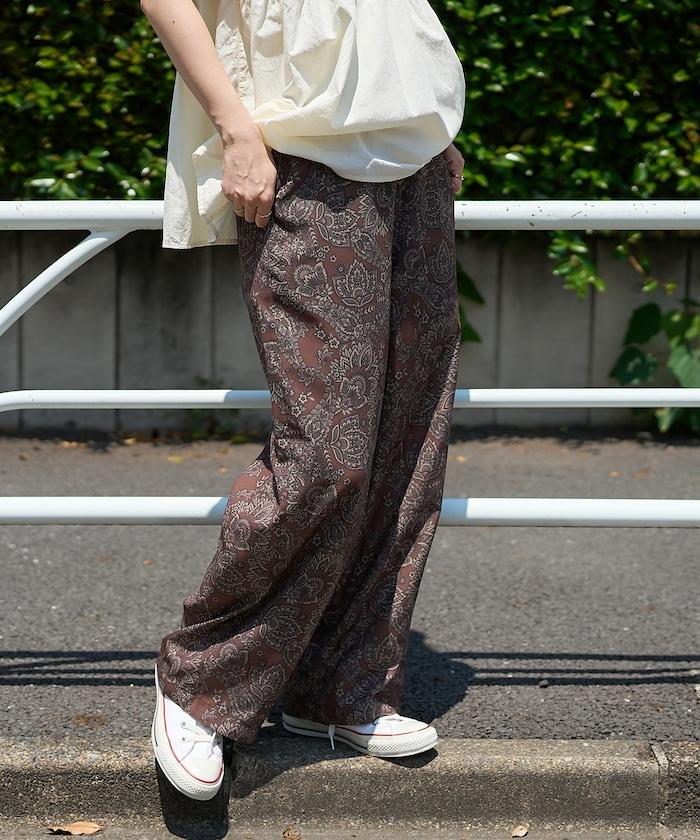 paisley印花休閒褲