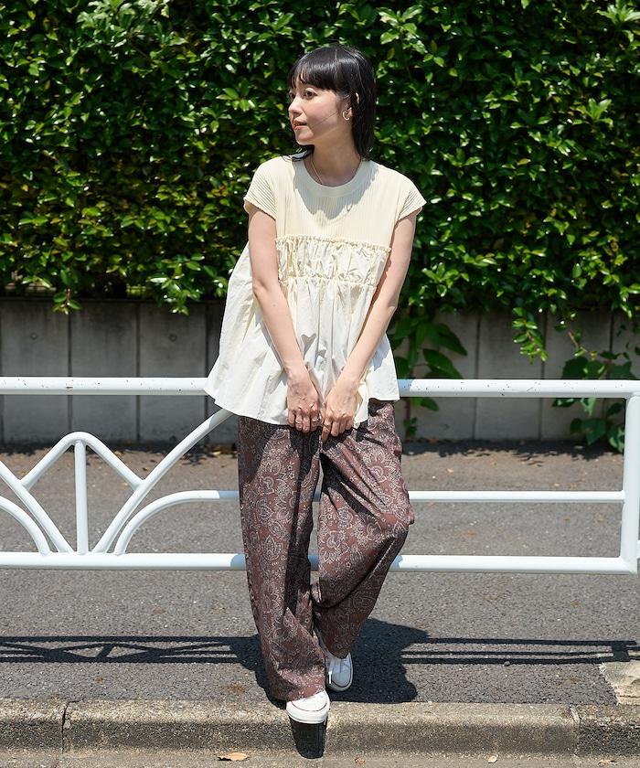 paisley印花休閒褲