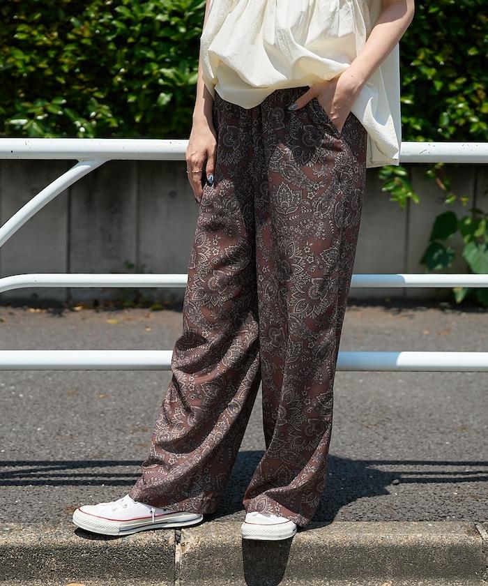paisley印花休閒褲