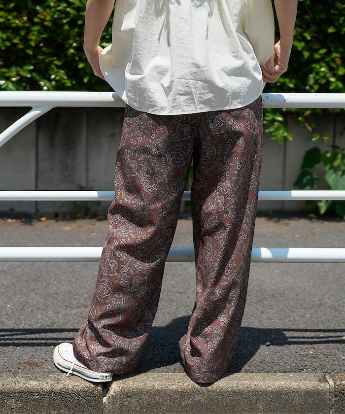 paisley印花休閒褲