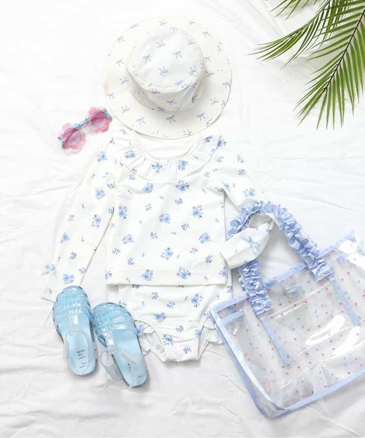 櫻桃·心形圖案荷葉邊游泳包