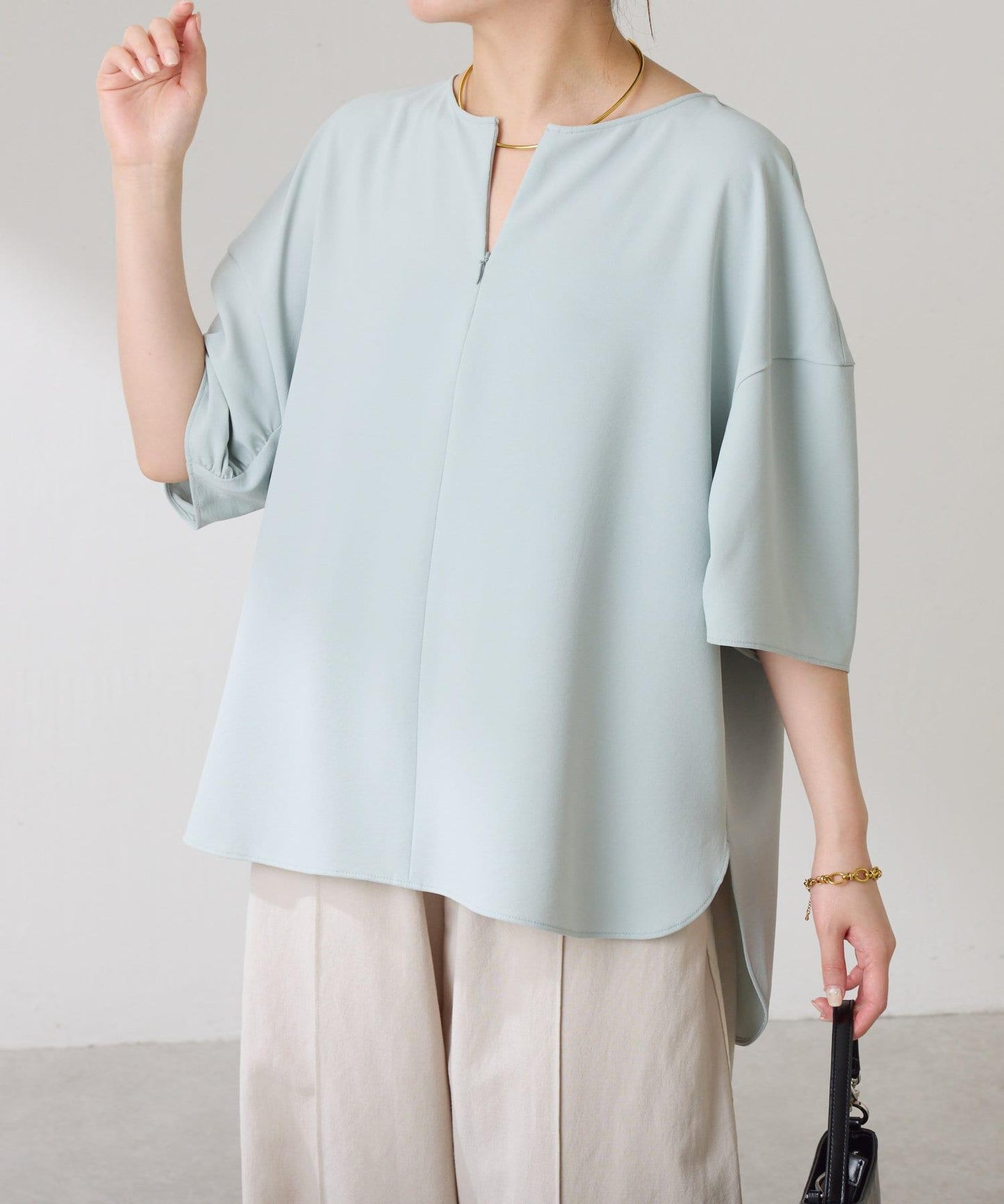 【運動服面料新款】運動服摺疊袖無袖上衣