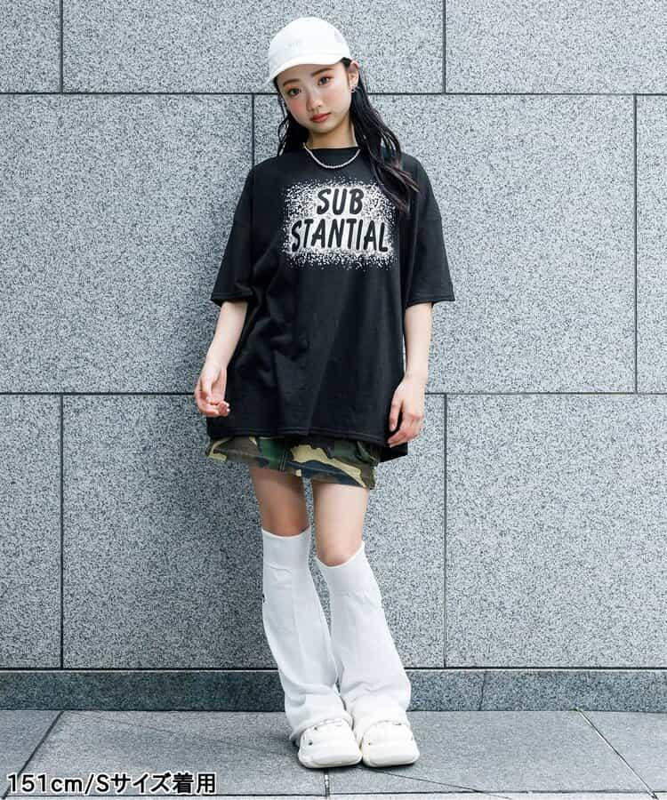 箔印花大T-shirt