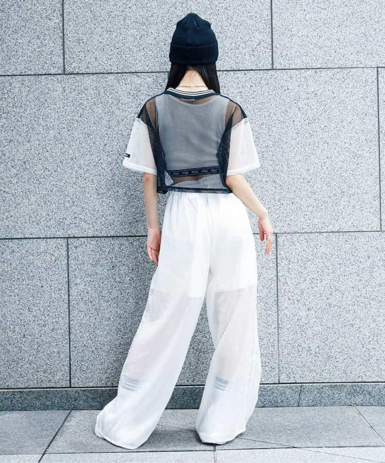 網眼短款T-shirt