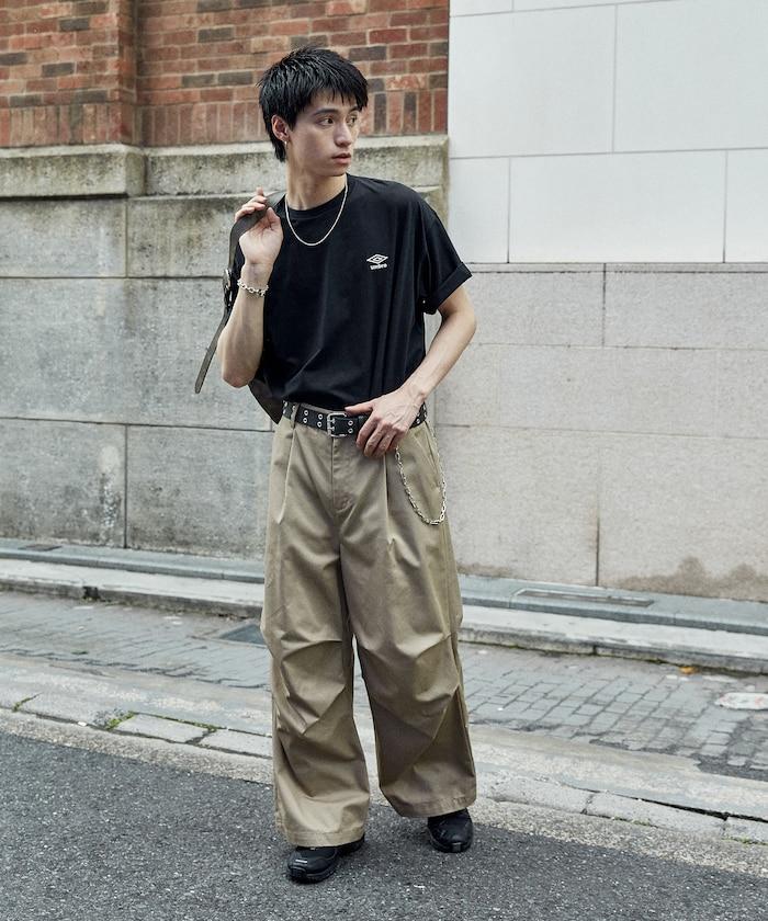 打褶寬鬆斜紋褲