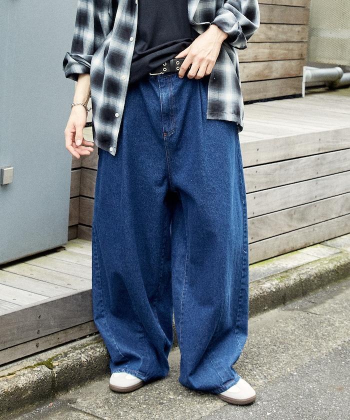 打褶斜紋褲