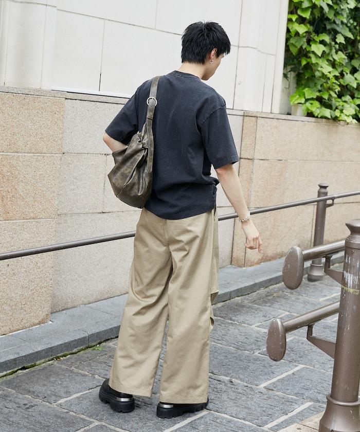 打褶寬鬆斜紋褲