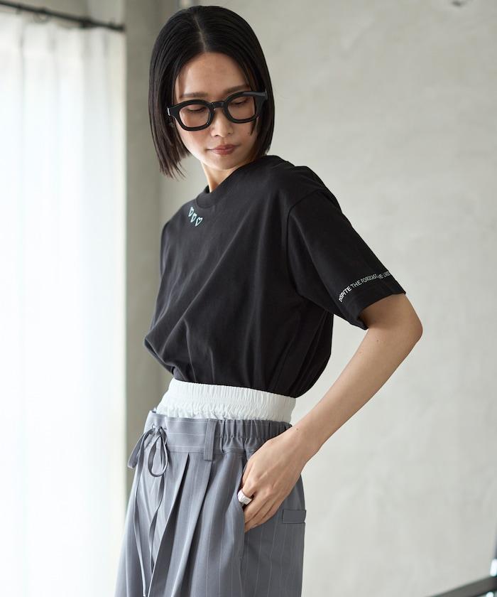 有機棉 心形 標誌刺繡T恤 / 圓領 單點標誌 刺繡短袖T恤