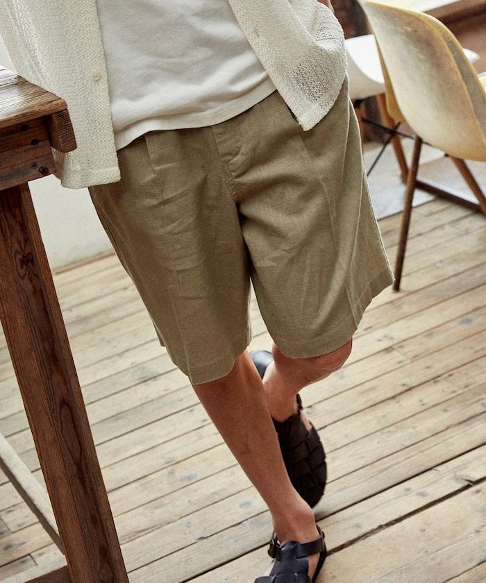 亞麻棉舒適短褲