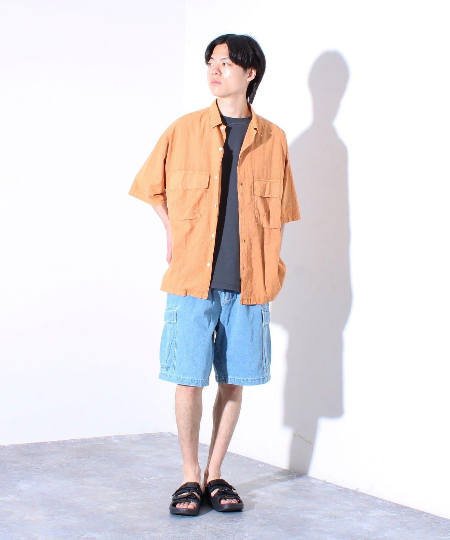 【GLOSTER】輕便牛仔工裝短褲/仿舊風格 半褲