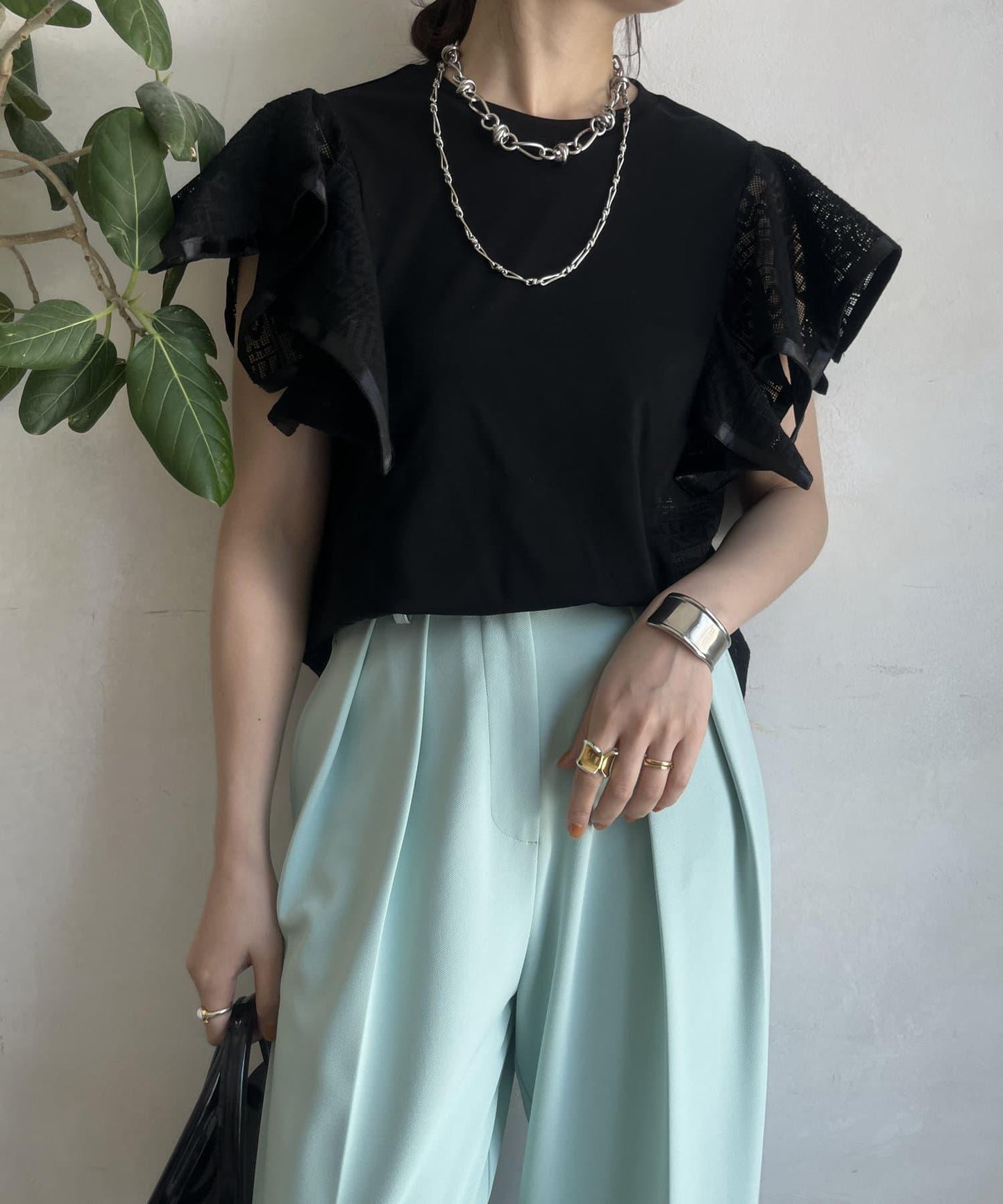 【限定】蕾絲拼接上衣