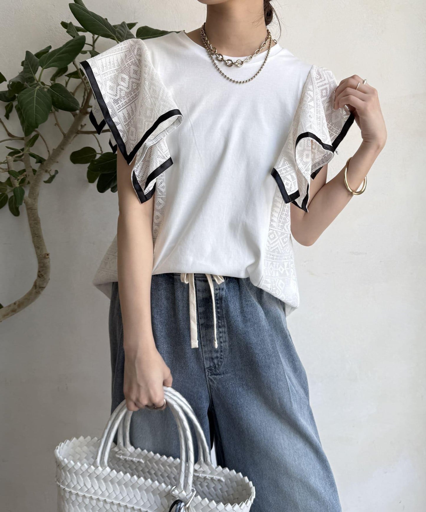 【限定】蕾絲拼接上衣