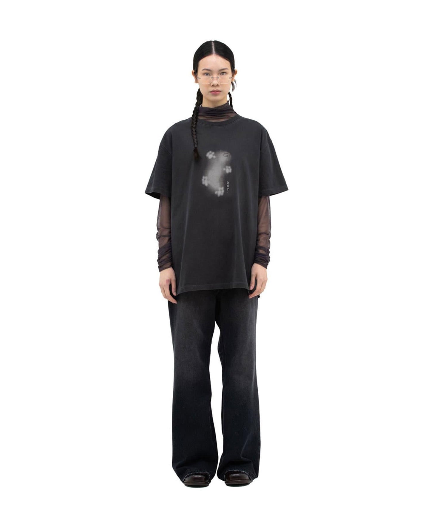 【DEFGARMENTS/デフグラメンツ】貓咪喇叭牛仔褲