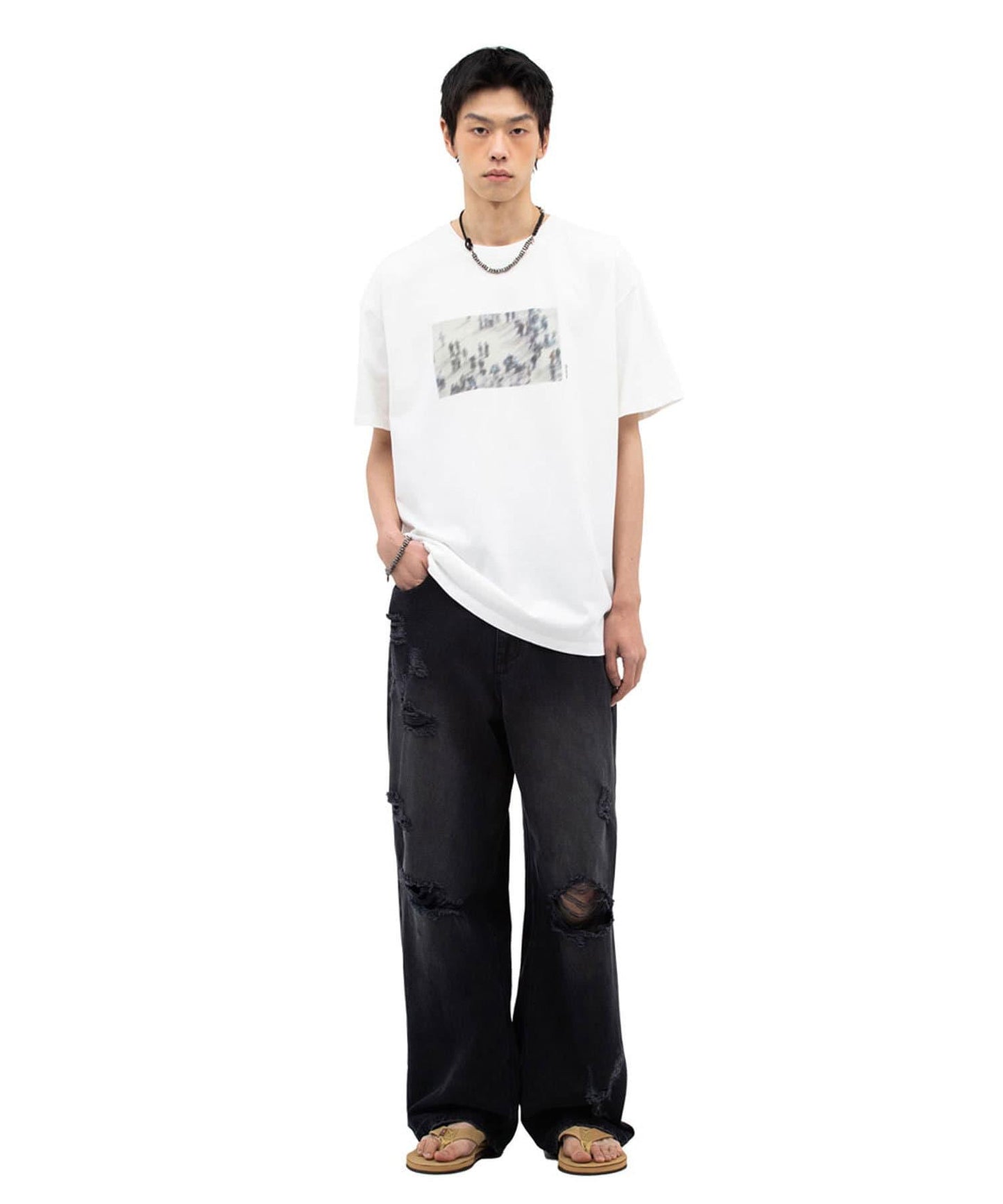 【DEFGARMENTS/デフグラメンツ】破洞牛仔褲