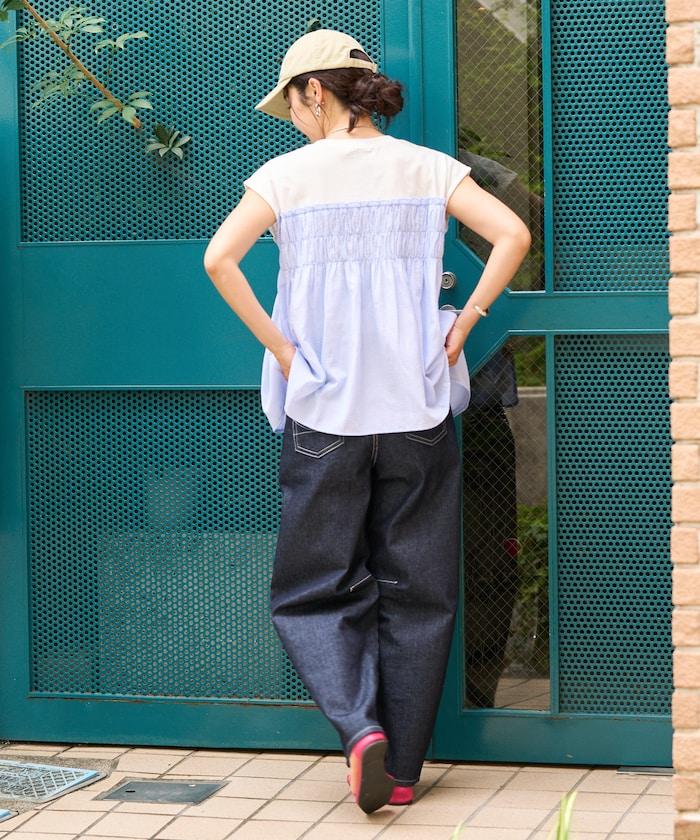 條紋拼接 法式短袖T恤