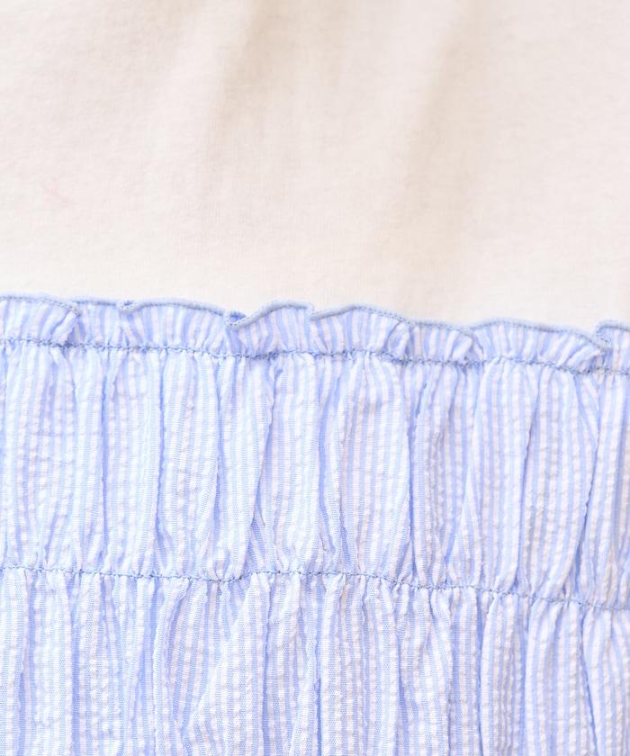 條紋拼接 法式短袖T恤