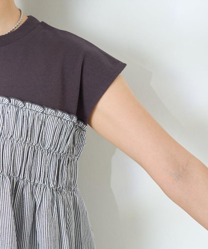 條紋拼接 法式短袖T恤