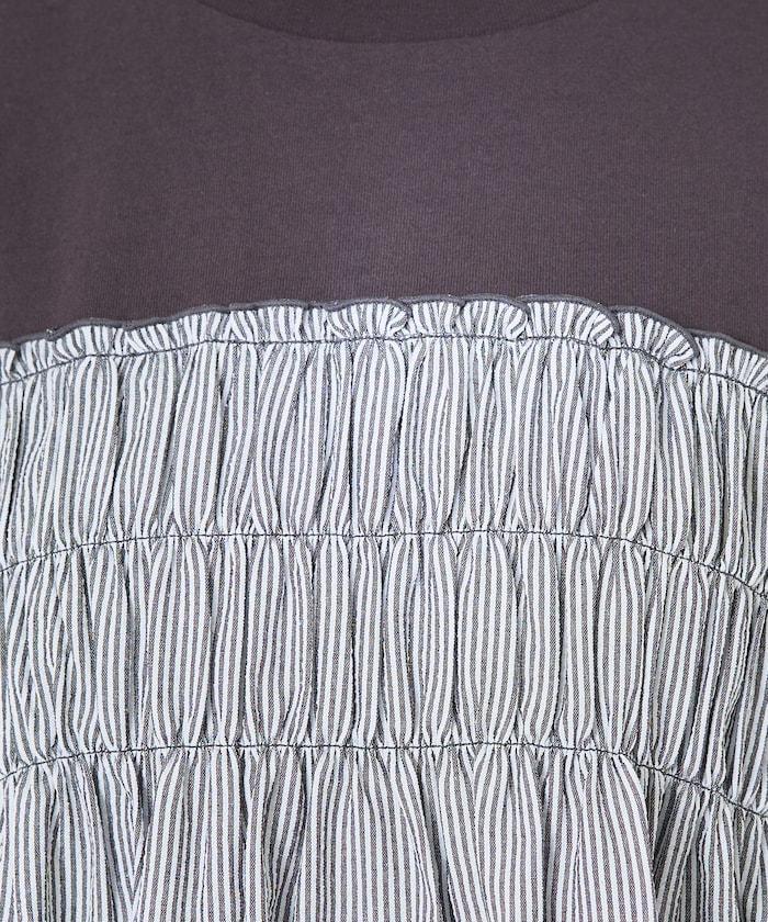 條紋拼接 法式短袖T恤