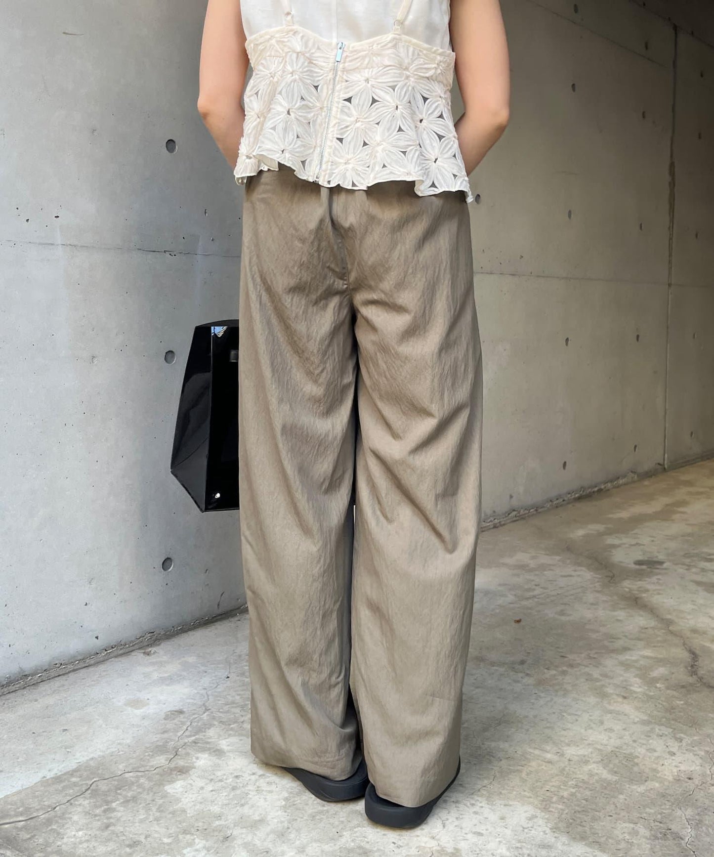 水洗牛津寬鬆長褲