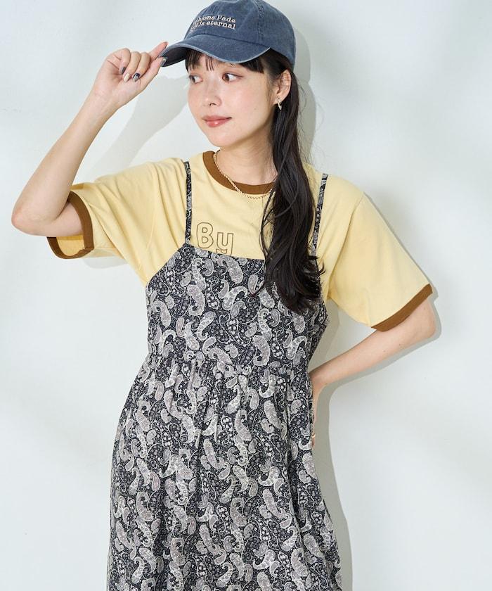 印花吊帶連衣裙
