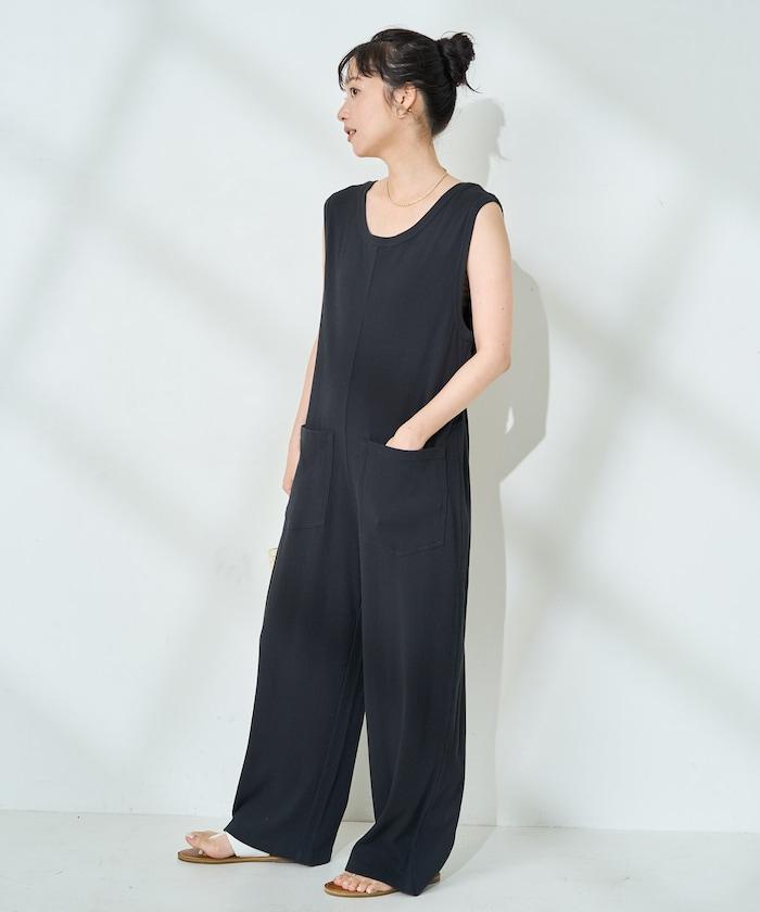 背開式針織連體褲