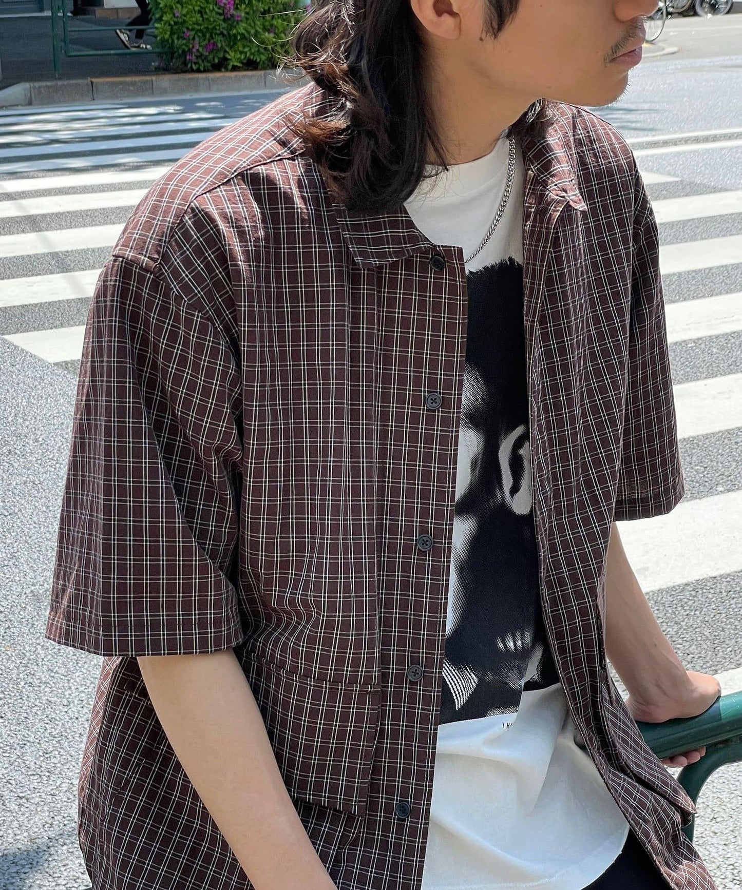 大口袋短袖襯衫