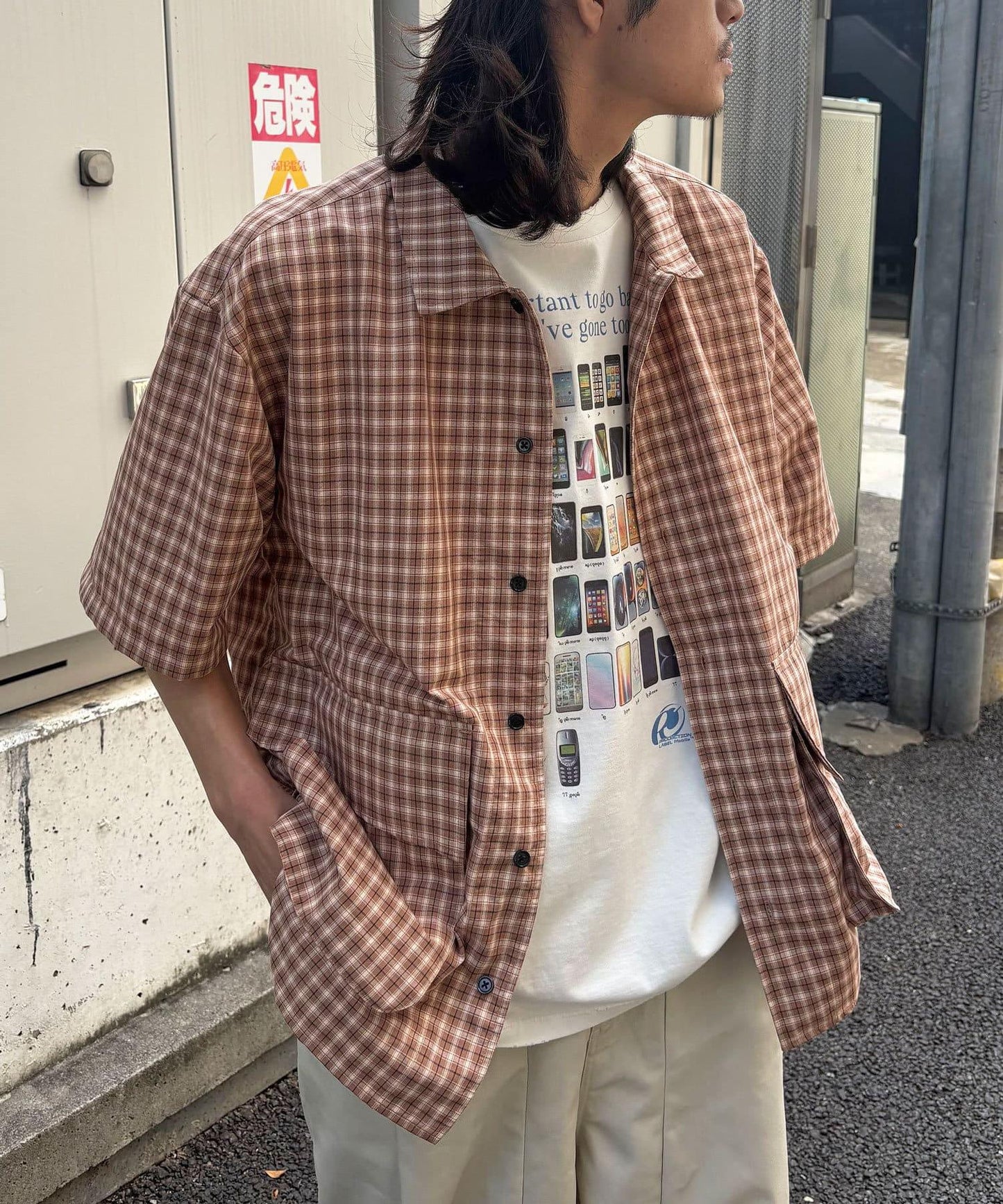 大口袋短袖襯衫
