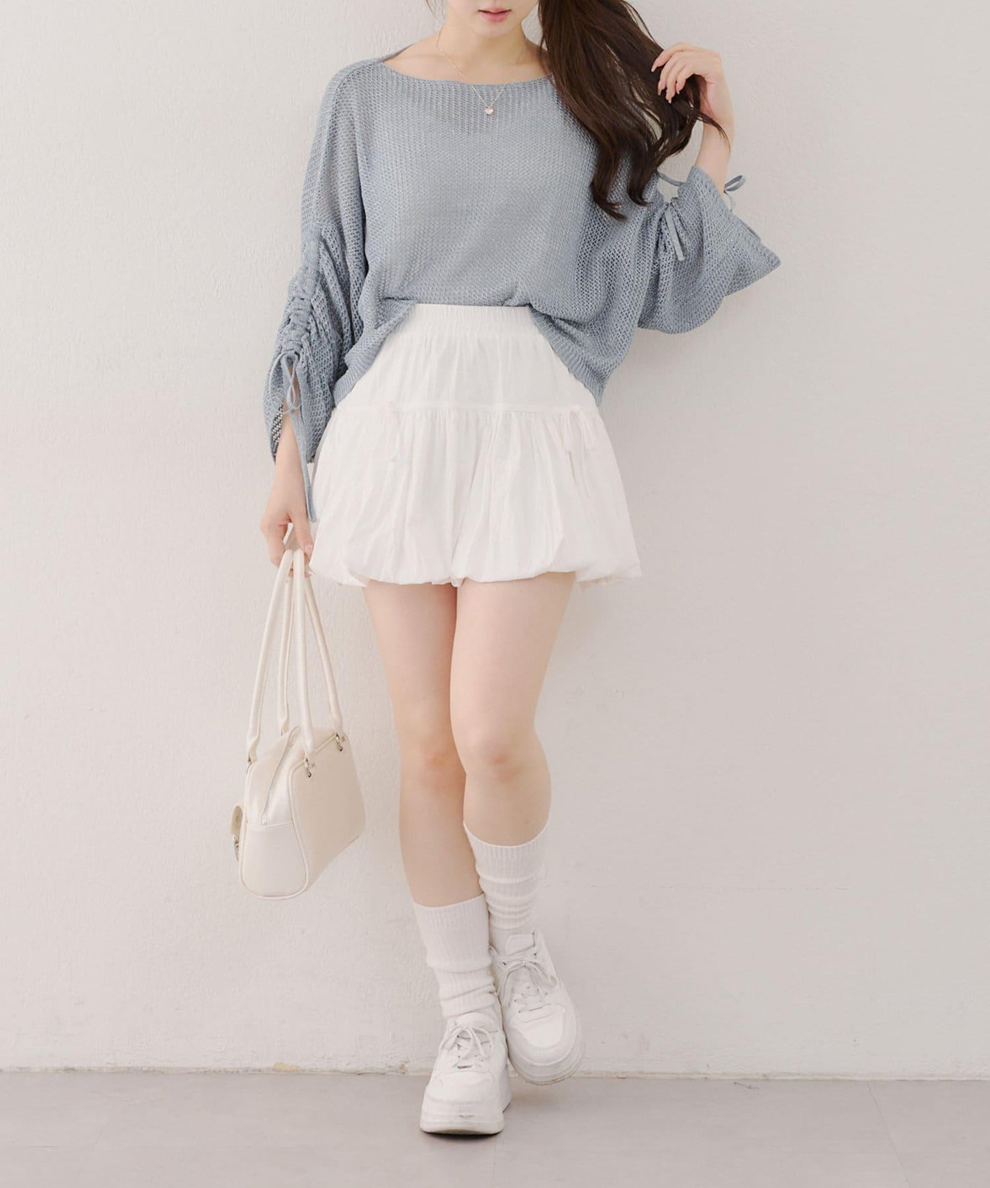 網眼下裝拉鍊套頭衫