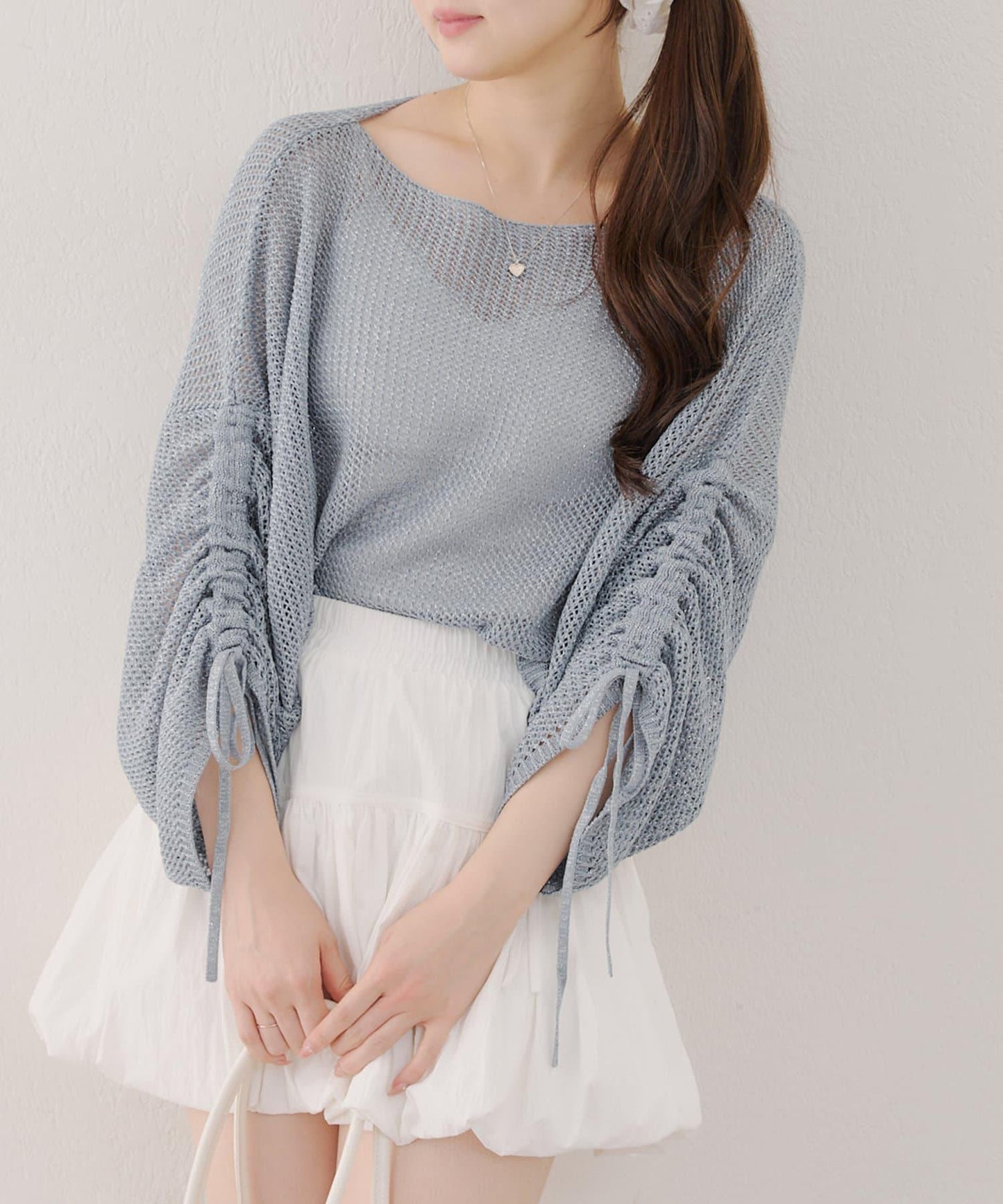 網眼下裝拉鍊套頭衫