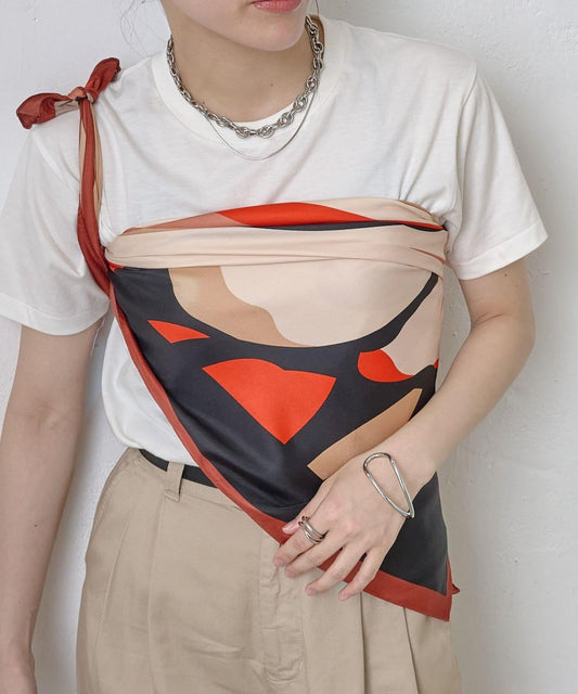 大格紋圍巾 90×90