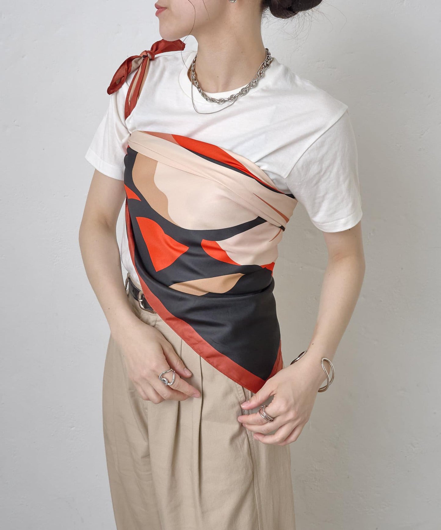 大格紋圍巾 90×90