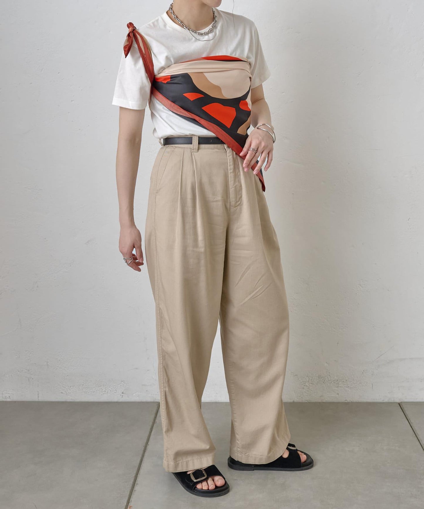 大格紋圍巾 90×90