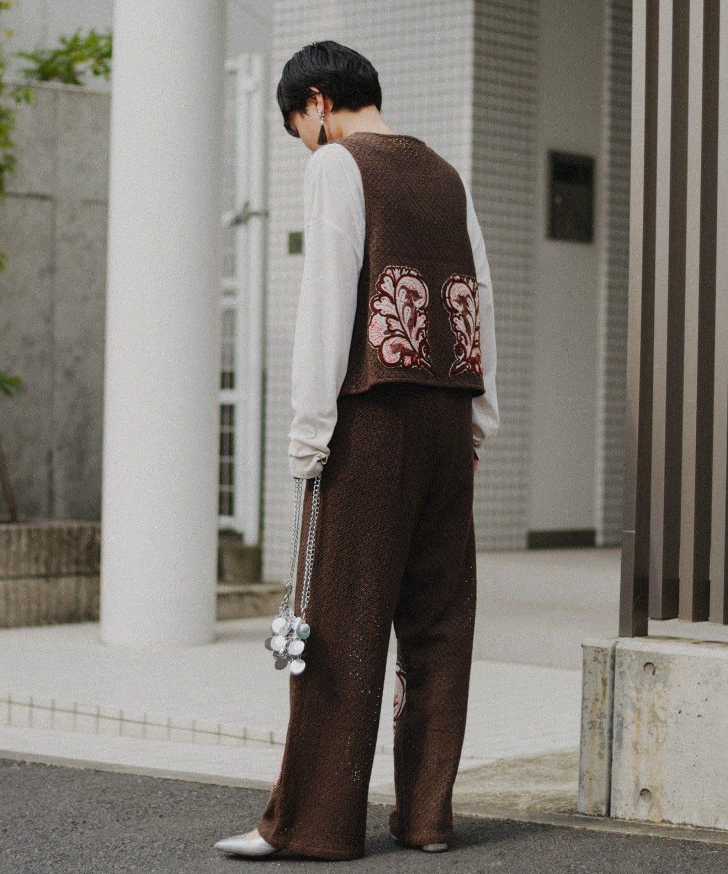 aguni拼接刺繡馬甲