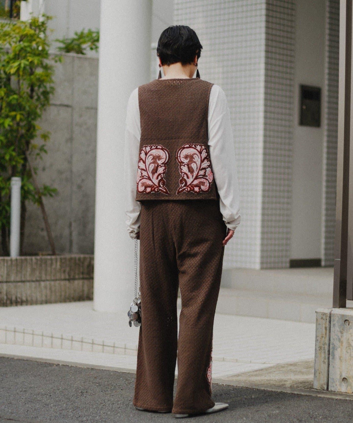 aguni拼接刺繡馬甲