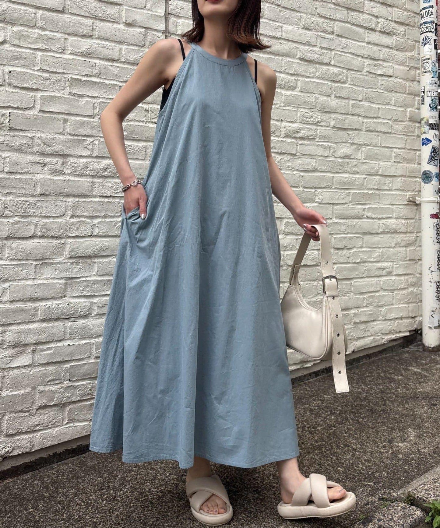 【柳樹】亞麻連衣裙