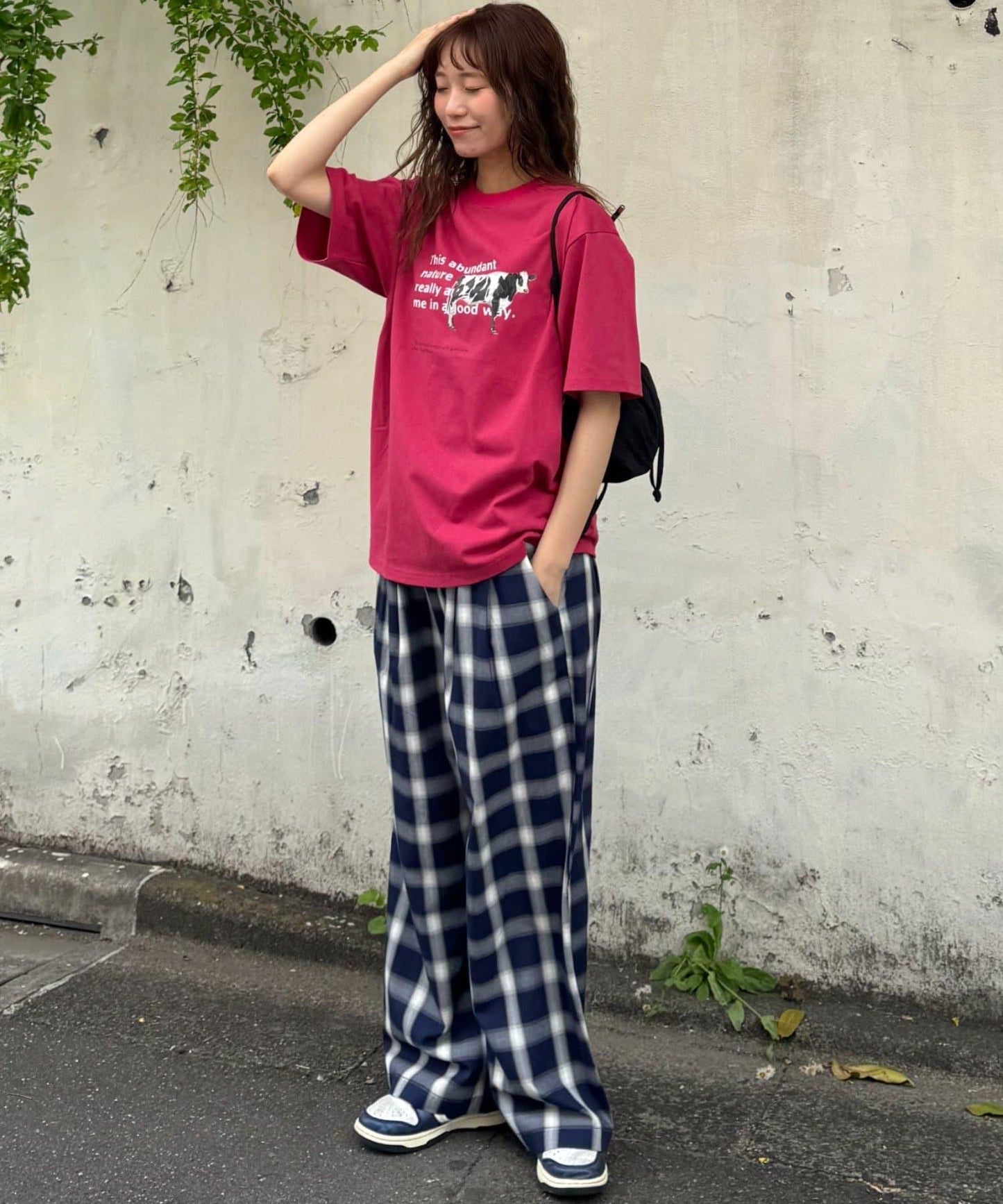 【男女通用】漸變格紋休閒褲