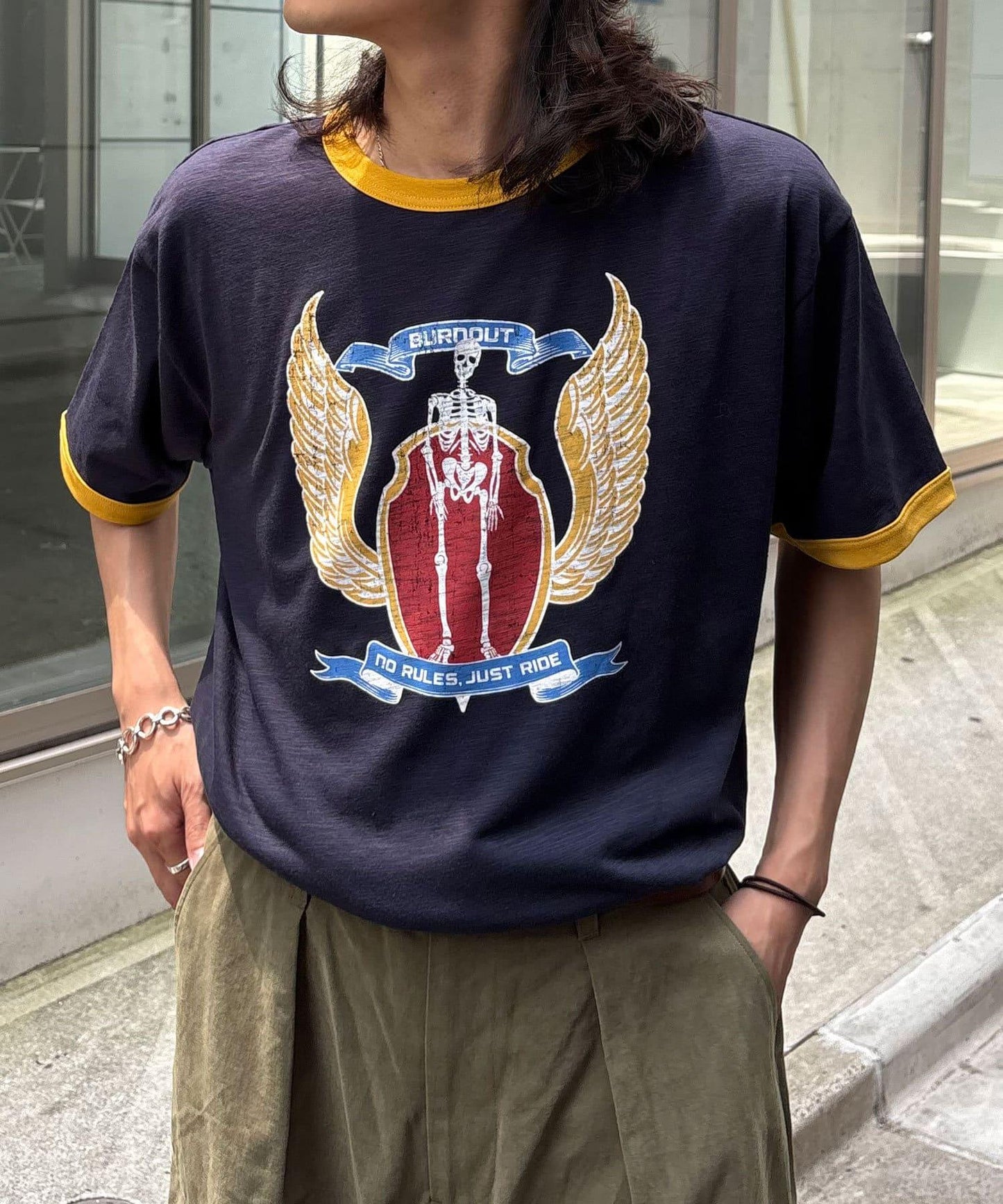 多色印花圓領T恤